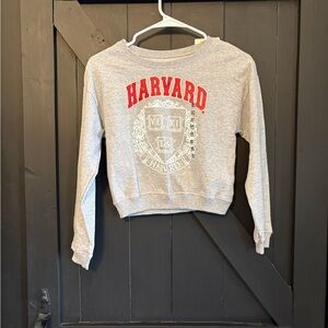 Harvard Gray Sweatshirt with Red Logo
